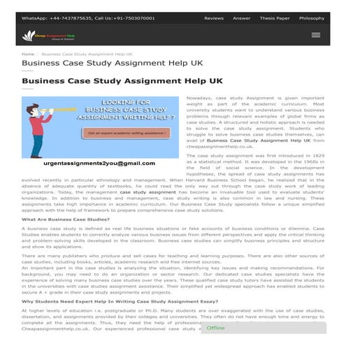Business case study assignment help uk