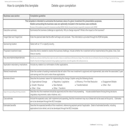 Business case Template