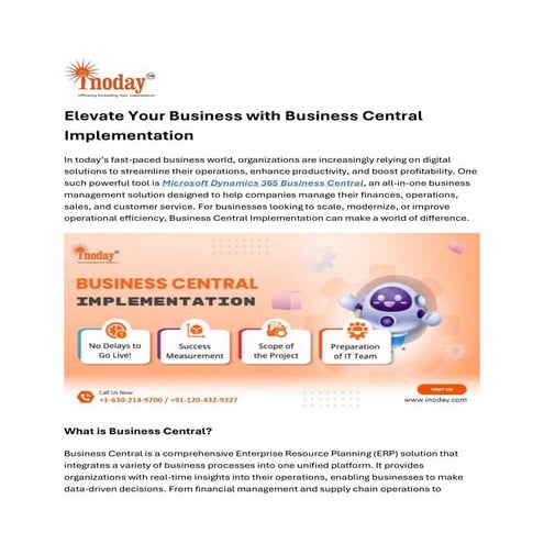 Elevate Your Business with Business Central Implementation