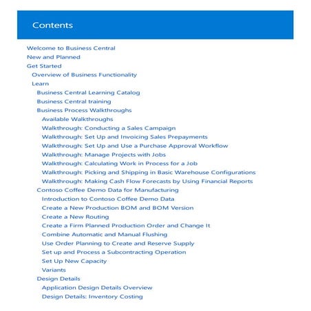 Business Central Quick Starts