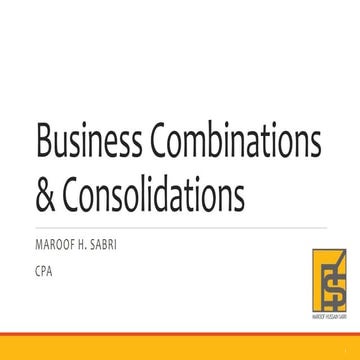 Business combinations & Consolidations 