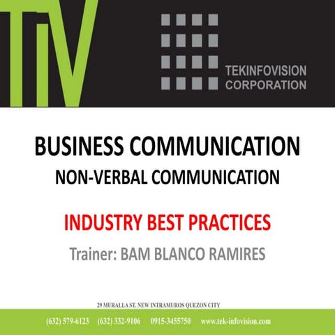 BUSINESS COMMUNICATION NON-VERBAL