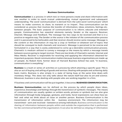 Business communication