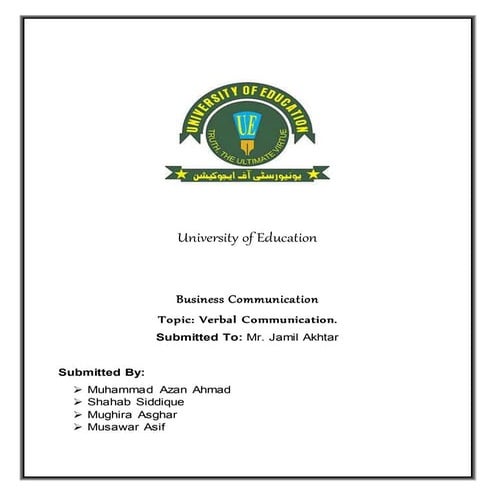 Verbal Communication and its significance