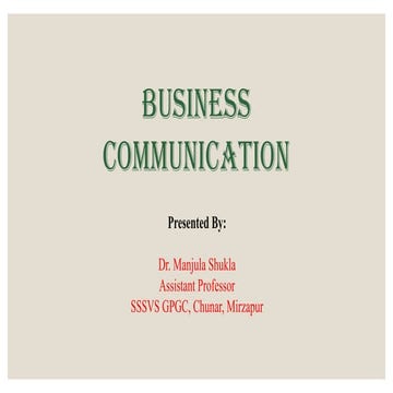 Business Communication for BCom Students