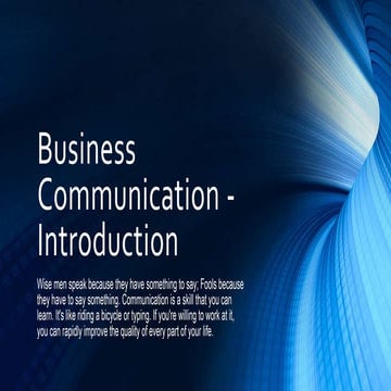 Business communication   introduction