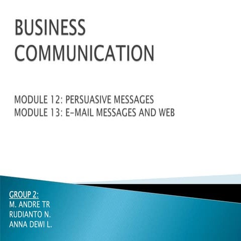 Biskom: PERSUASIVE MESSAGES and E-MAIL MESSAGES &WEB | PPTX