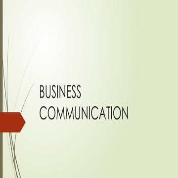 introduction to BUSINESS COMMUNICATION Presentation