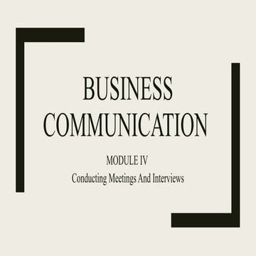 Business Communications Meetings. Mba 1st sem | PPTX