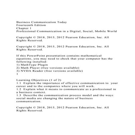 Business Communication TodayFourteenth EditionChapter 1Pro.docx