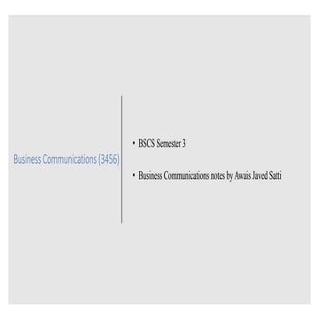 UNIT 6: WRITTEN COMMUNICATION: REPORTS (Business Communication)