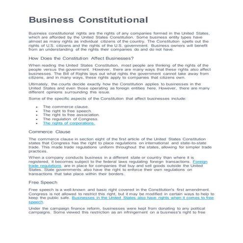 Business constitutional
