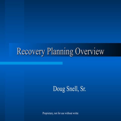 Business Continuation Recovery Plan