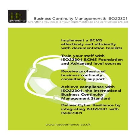 Business Continuity Management & ISO 22301