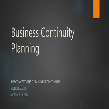 Misconceptions of Business Continuity Planning