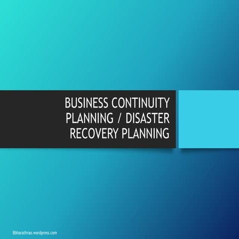 Business Continuity Planning