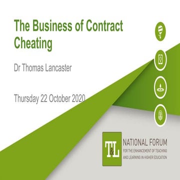 The Business of Contract Cheating - National Forum for the Enhancement of Tea...