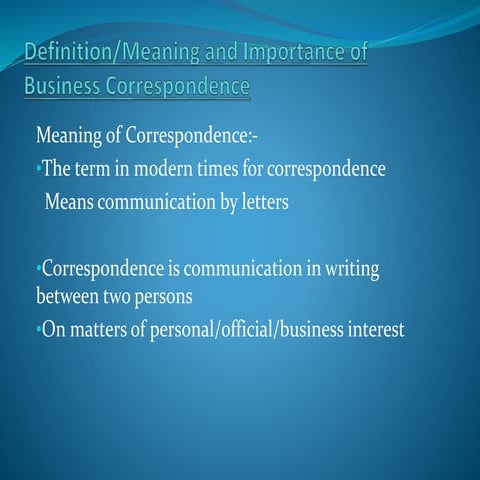 Business correspondence