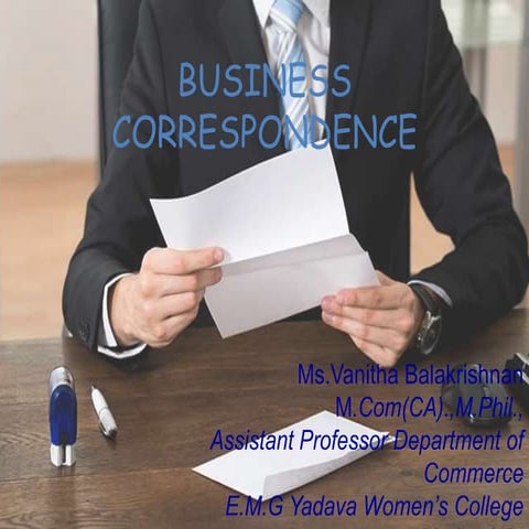 Business correspondence by vanitha balakrishnan