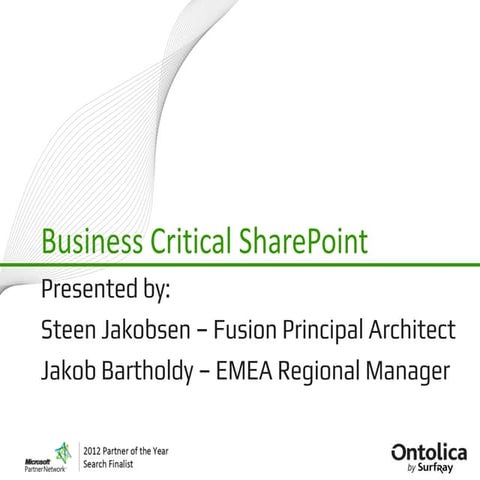 Business Critical SharePoint