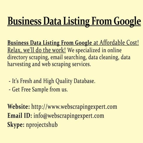 Business Data Listing From Google