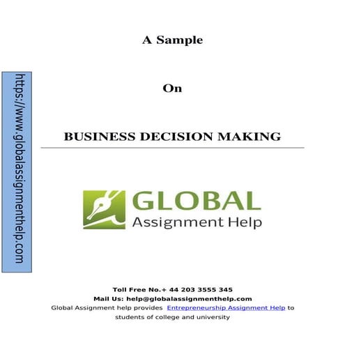 Sample Report on Business decision making