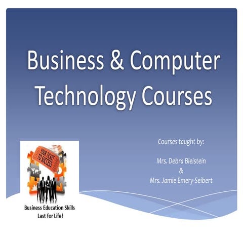 Business dept presentation for guidance