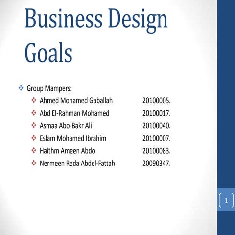 Business design goals