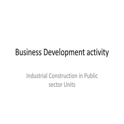 Business development activity plan
