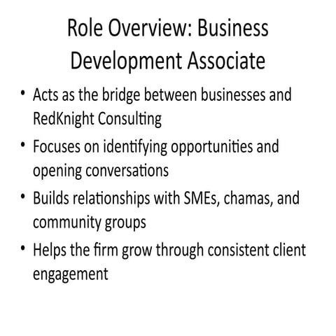 Comprehensive Role Overview for Business Development Associates in SME ...