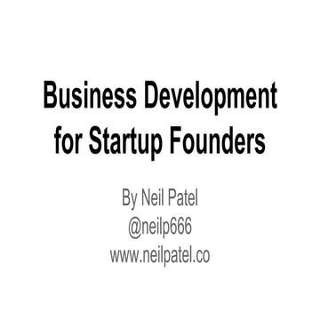 Business development for startup founders