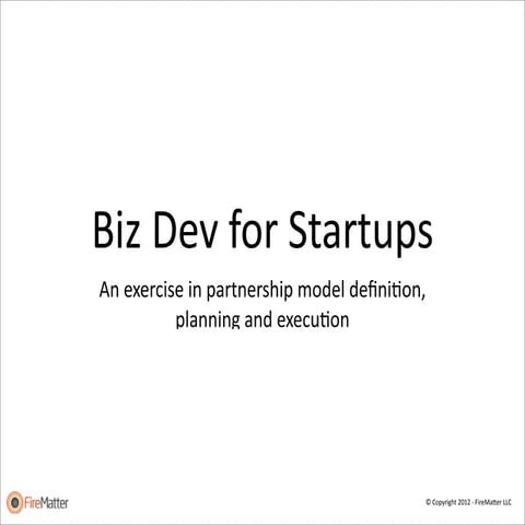 Business development for startups 2013