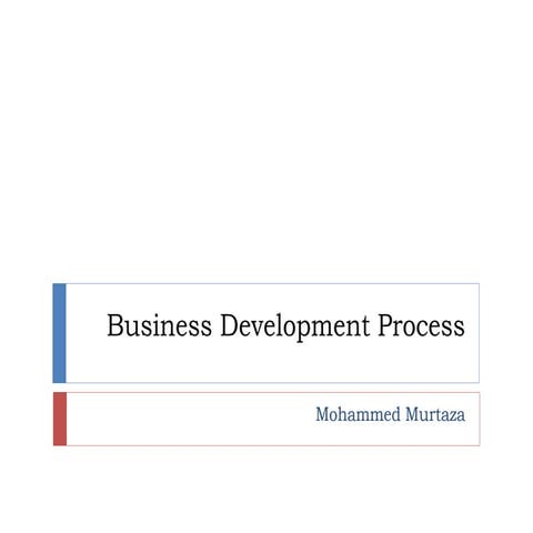 Business Development Process for small and Medium Enterprise