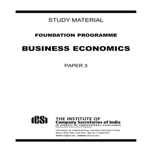 BUSINESS ECONOMICS- management studies...