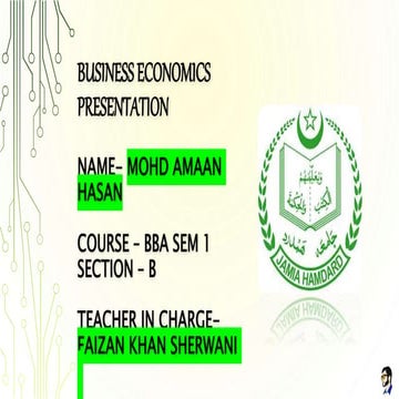Business economics- COST CONCEPT 