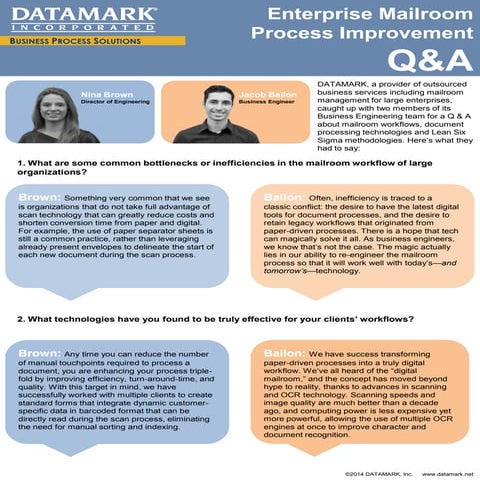 Enterprise Mailroom Process Improvement Q&A