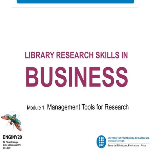 LIBRARY RESEARCH SKILLS IN BUSINESS