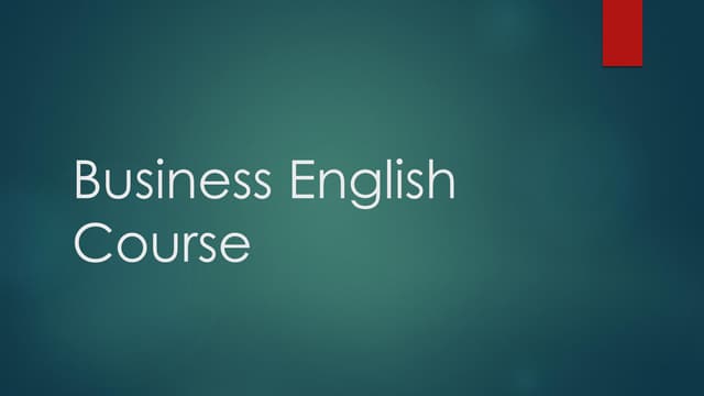 English for business communication | PDF