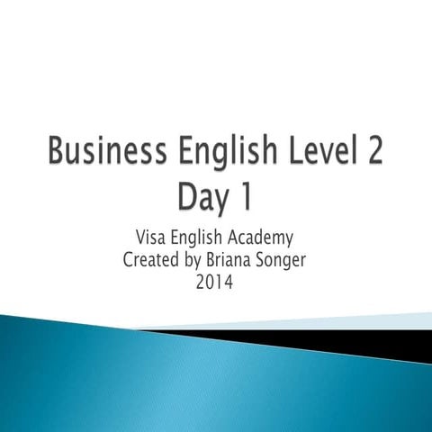 Business English Intermediate-Lesson 1