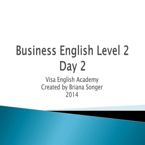 Business English Intermediate Level Lesson 2