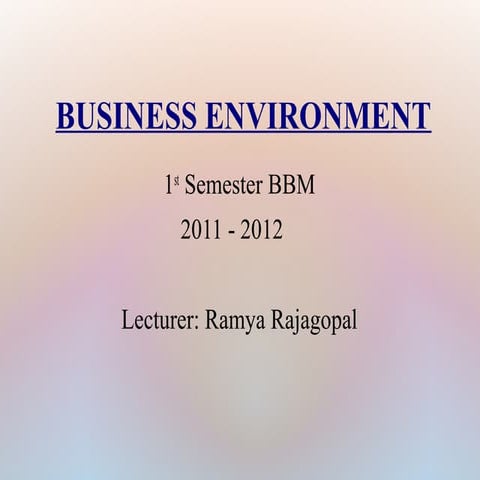 Business environment