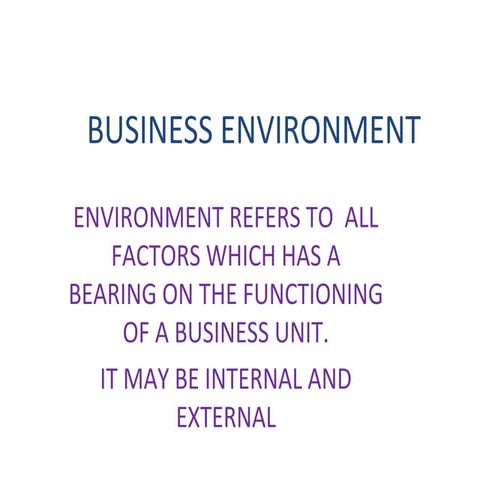 Business environment basics