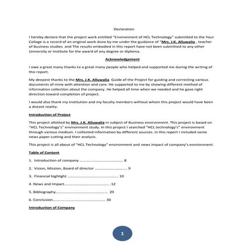 Business environment