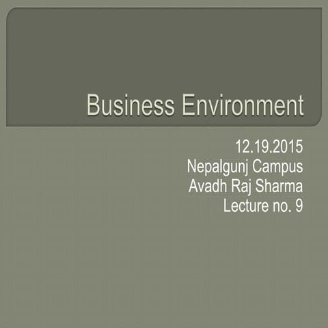 Business environment