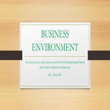 Business environment