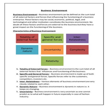 Business environment