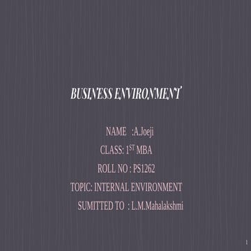 Internal environment