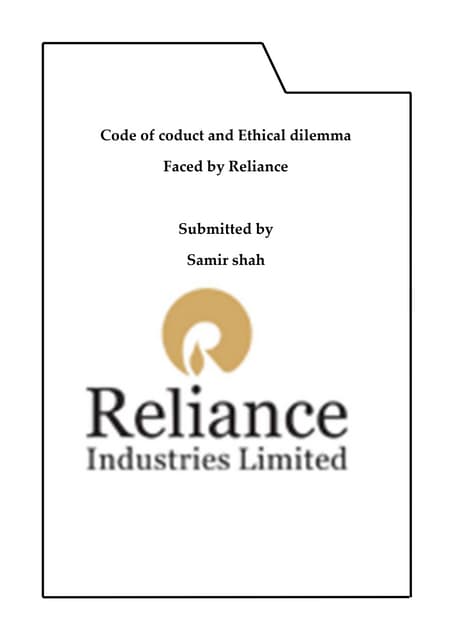 Reliance Industries Limited Company Full Presentation | PPTX
