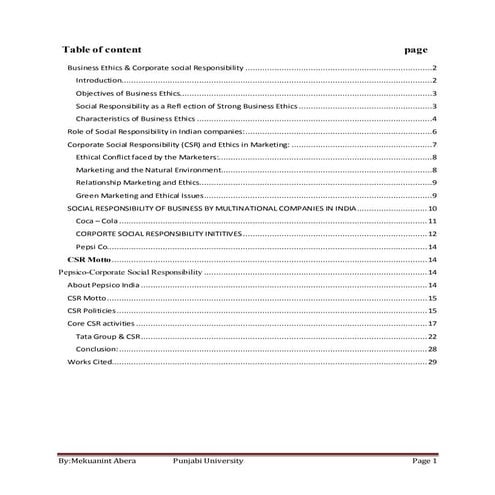 Ethics & Corporate Social Responsibility questionnaire | DOCX