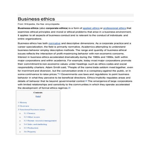 Business Ethics | PDF